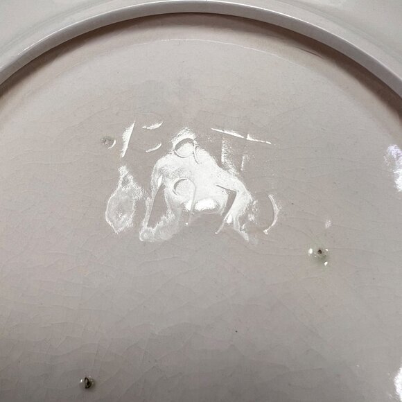 Vtg Hand Painted Ceramic 1972 Plates Mushroom Daisy Flower Yellow Polka Dot - Picture 6 of 8